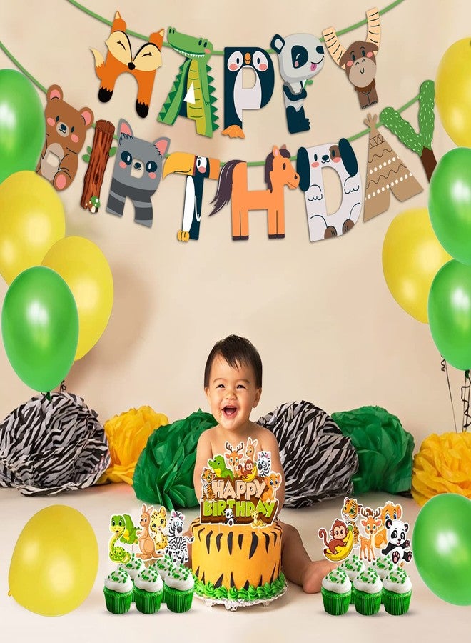 Zyozique Jungle Birthday Party Cake Toppers, Birthday Jungle Theme Party Cake Toppers for Birthday Decoration Cake Topper - Image 3